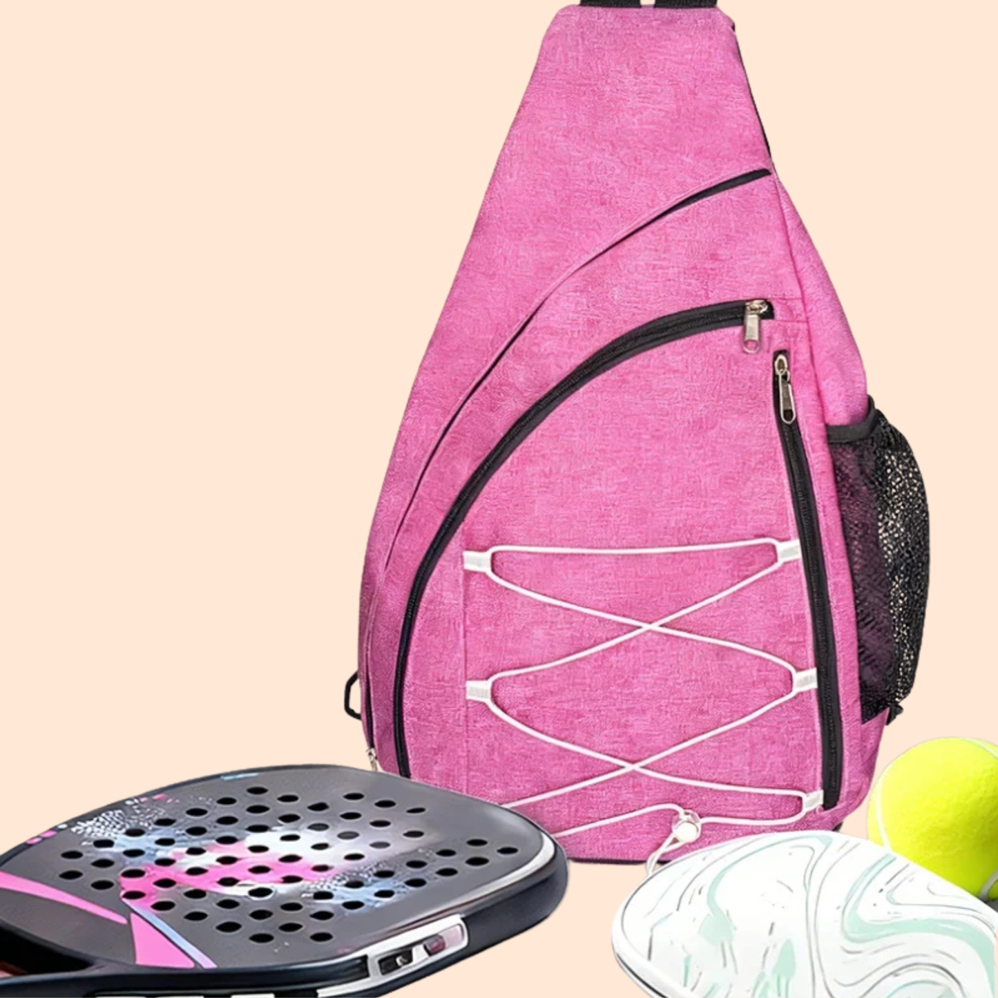 Sac de Padel Femme bandoulière - Format compact 2 raquettes