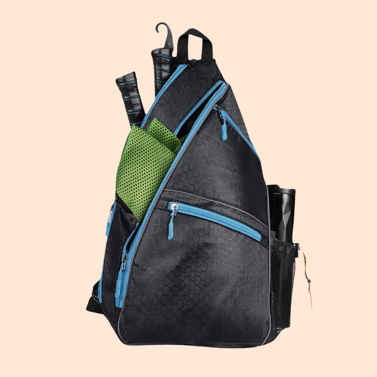 Sac Padel Homme bandoulière - Toile Oxford, ouverture diagonale