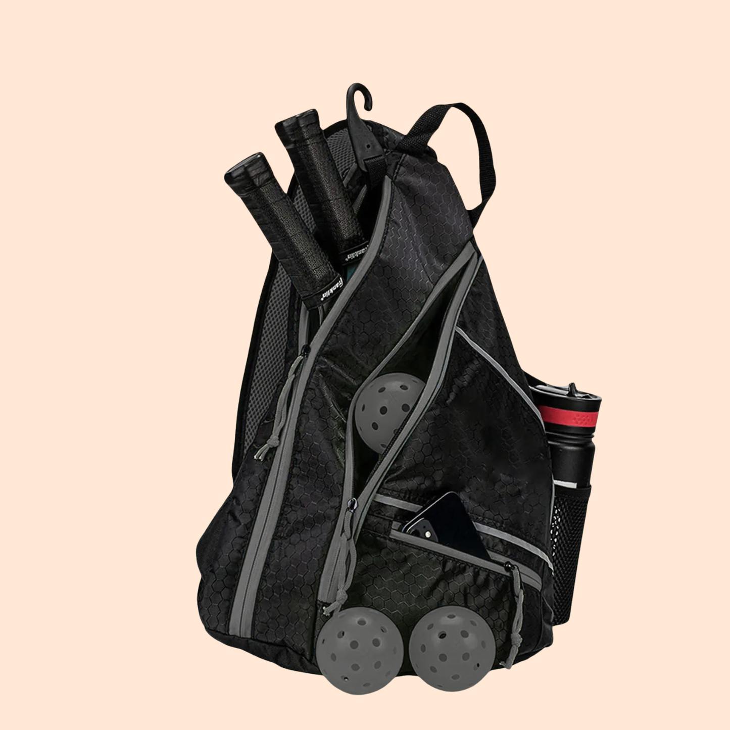 Sac Padel Homme bandoulière - Toile Oxford, ouverture diagonale