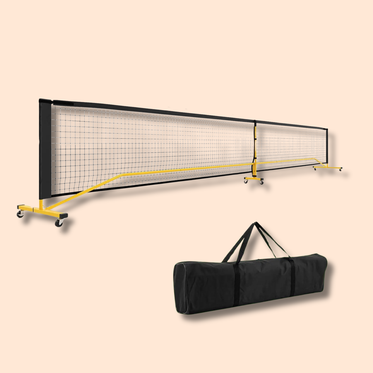 Filet padel à roulettes 6,7 m - Format officiel, structure pro