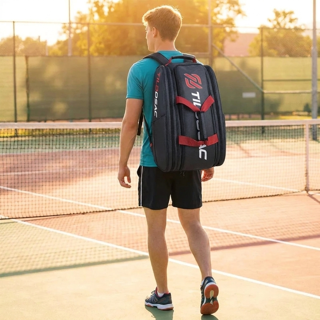 Sac à dos padel simili cuir - Waterproof, 2 à 4 raquettes, look pro